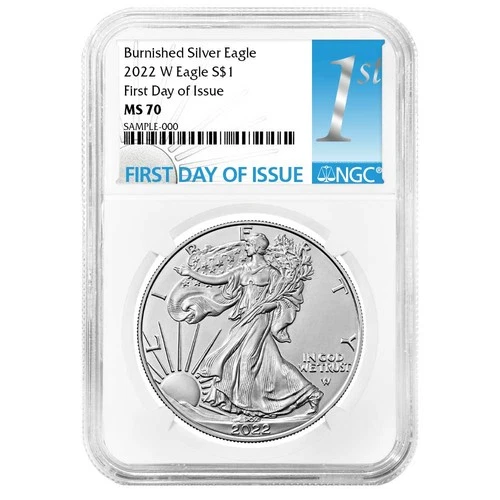 2022-W Burnished $1 American Silver Eagle NGC MS70 FDI First Label