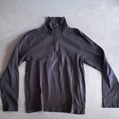 BOSS Herren Sweatshirt Schwarz Gr. 2XL 1/4 Reißverschluss Stehkragen Langarm