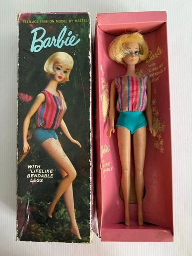 Vintage Mattel American Girl Barbie 1964 Ash Blonde 1070 with Original Box