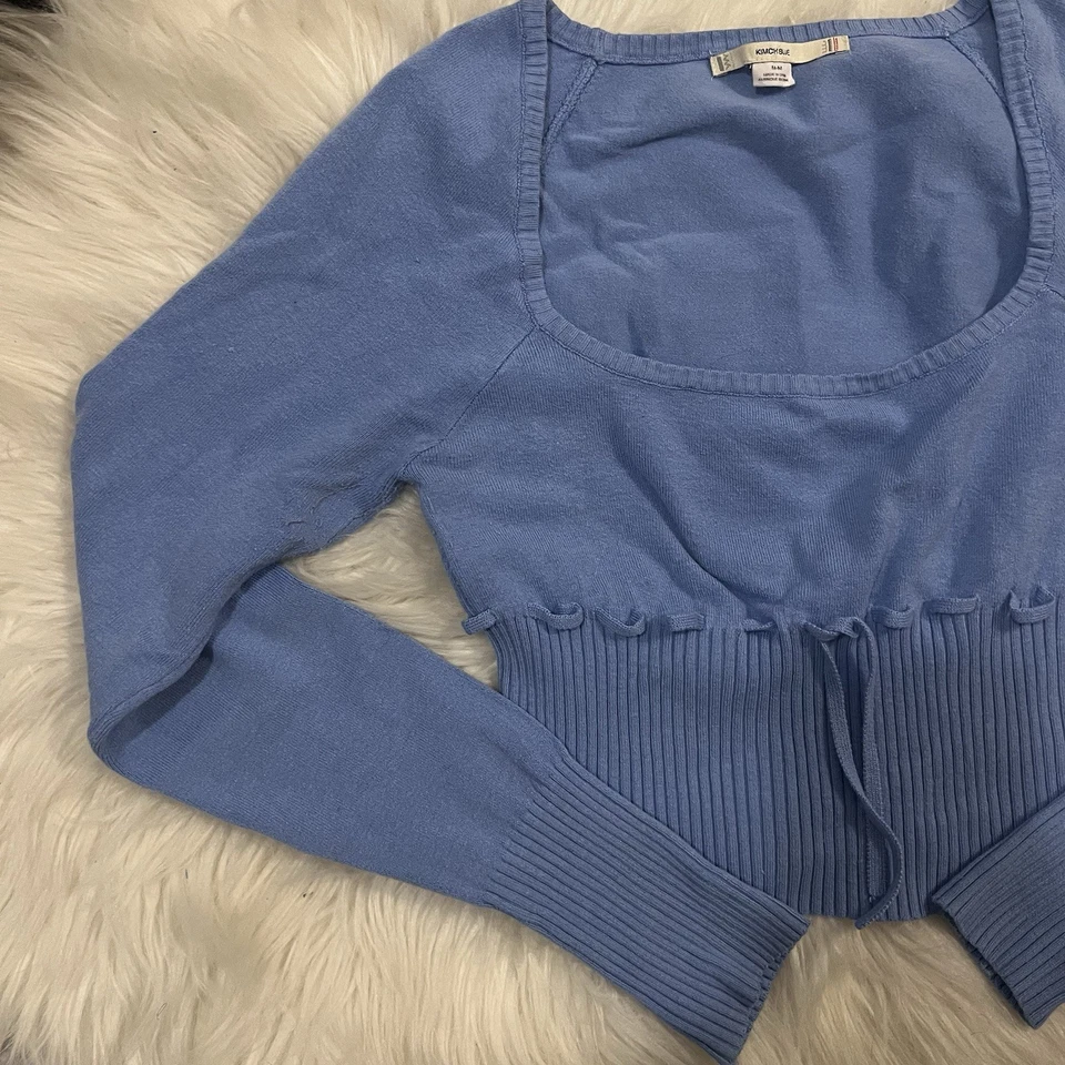 Кимчи синий легкий вязаный свитер мягкий синий средний - Изображение 4 из 4