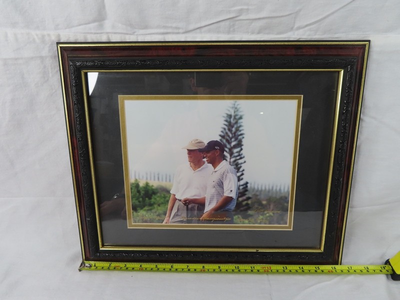 *FRAMED "Tiger & Clint"/COA* Mercedes Championship Golf Tournament
