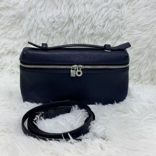 Loro Piana Extra Pocket L19 Black Leather Top Handle Crossbody Bag