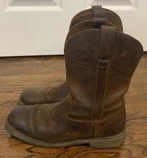 Men's Georgia Boot Comfort Core Wellington Brown Leather Work Boots Size 10