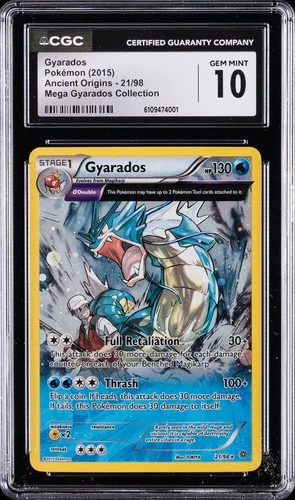 2015 POKEMON ANCIENT ORIGINS MEGA GYARADOS COLL #21/98 GYARADOS CGC 10 GEM MINT