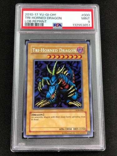 Yugioh 2010 Tri Horned Dragon LOB-000 PSA 9 Secret Rare