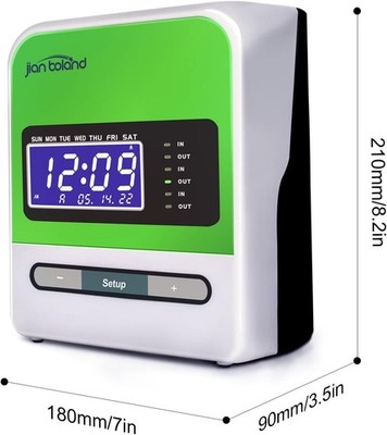 Thermal Time Clock Small Business Employee In Out Recorder Punch Jian Boland NEW