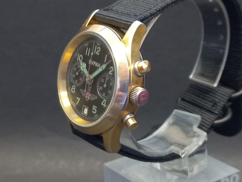 Orologio da polso vintage sovietico Poljot Buran cronografo, orologio meccanico URSS - Foto 4 di 10