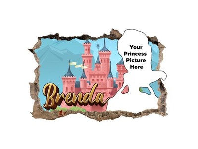 Personalisierte Prinzessin Schlafzimmer Wandbilder - 3D Vinyl Aufkleber individueller Name Sticker 75