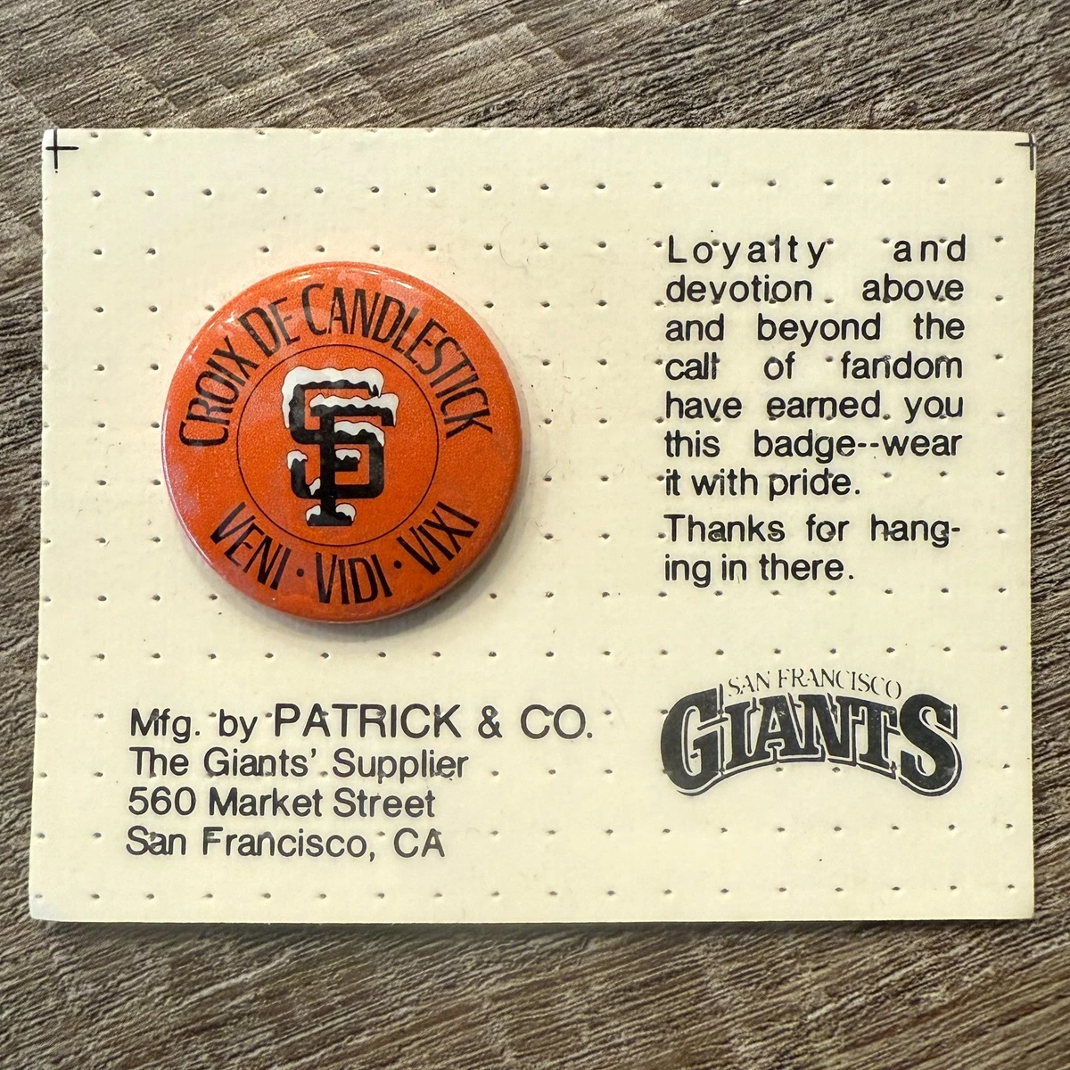 San Francisco Giants Vintage Baseball Pins for sale | eBay