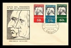 Dr Jim Stamps Uruguay 1960 Eisenhower Visit 3V Airmail Set First Day Cover