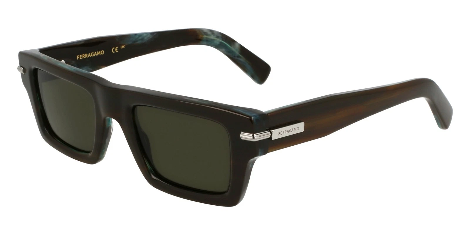 Ferragamo — Ferragamo SF2034S Striped Khaki 50/22/145 Men's Sunglasses