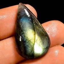 24.5 Ct 100 Natural Labradorite Pear Shape Cabochon Loose Gemstone 28X18X7 mm