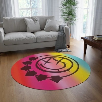 B182 Round Rug,Punk-Pop Icon Floor Dcor for Music Enthusiasts