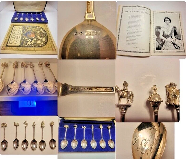 CollectableQueen Elizabeth II ENGLISH SILVER SPOONS AND Souvenir Program