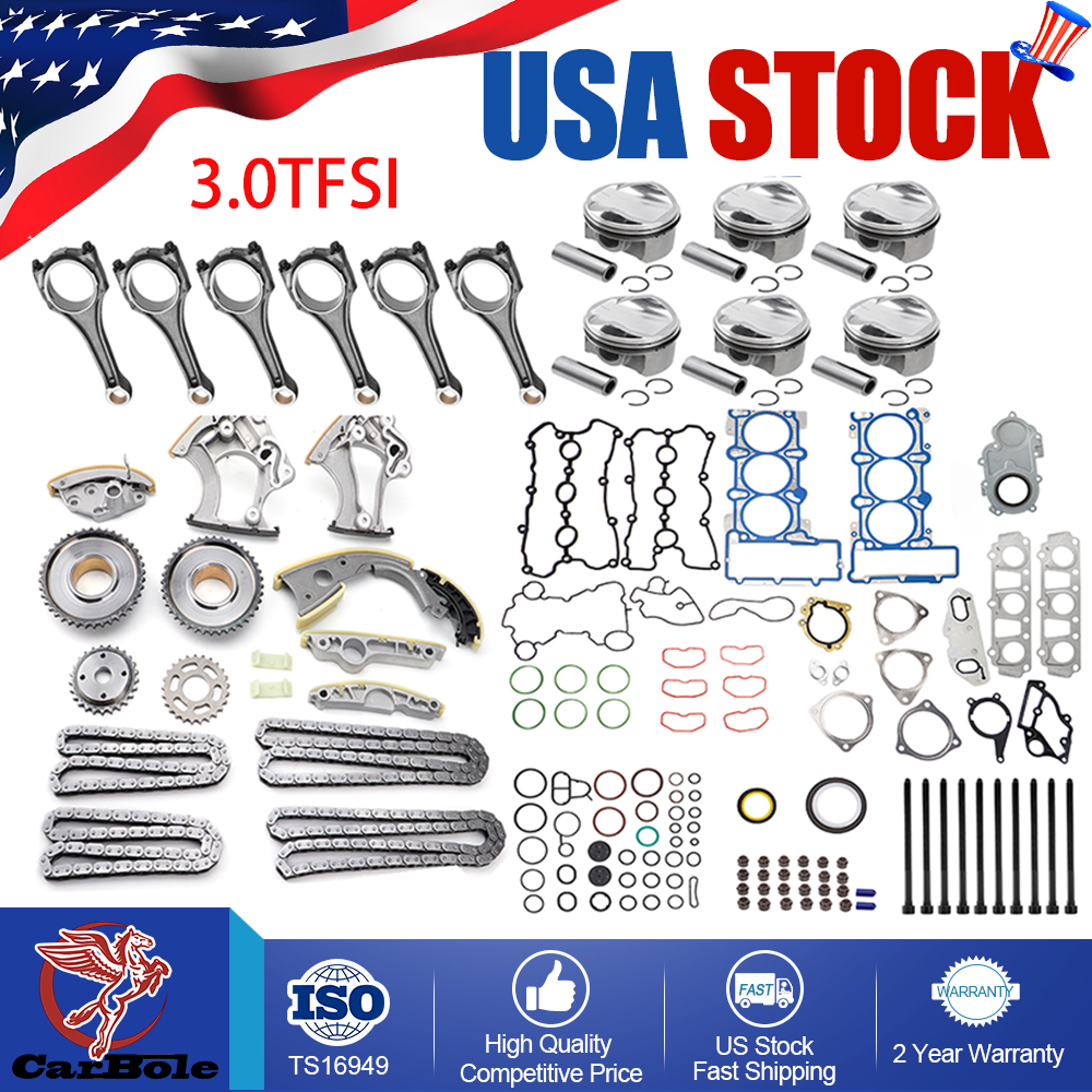 Audi VW 3.0TFSI Engine Rebuild Kit with Timing Chain for A4 A5 S4 A6 Q5 Q7