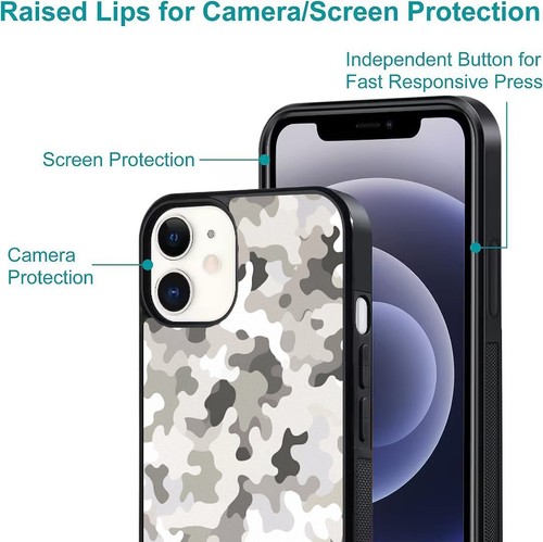 For iPhone SE4 16e 14 15 16 Plus Pro Max black white camoflauge Hard Black Cover - 第 23/25 張圖片