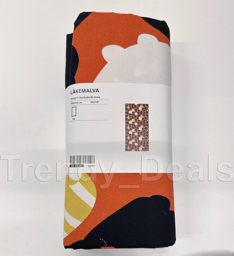 Ikea LAKEMALVA Pre-cut Fabric Orange, Cat Print for Cushions, Curtains 59x118" - Picture 3 of 6