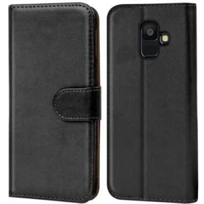Étui Style Livre pour Samsung Galaxy A6 2018 Housse Rabattable Mobile Etui Coque - Photo 1/4