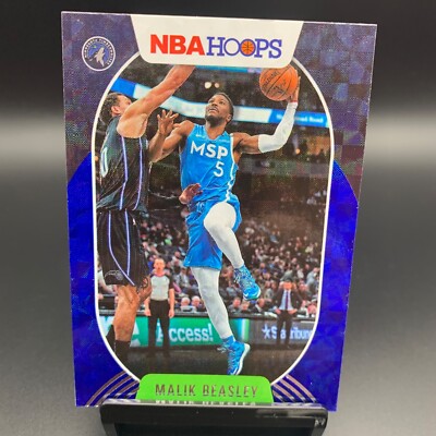 2020-21 Panini NBA Hoops #14 Malik Beasley TMall Blue Hyper Timberwolves