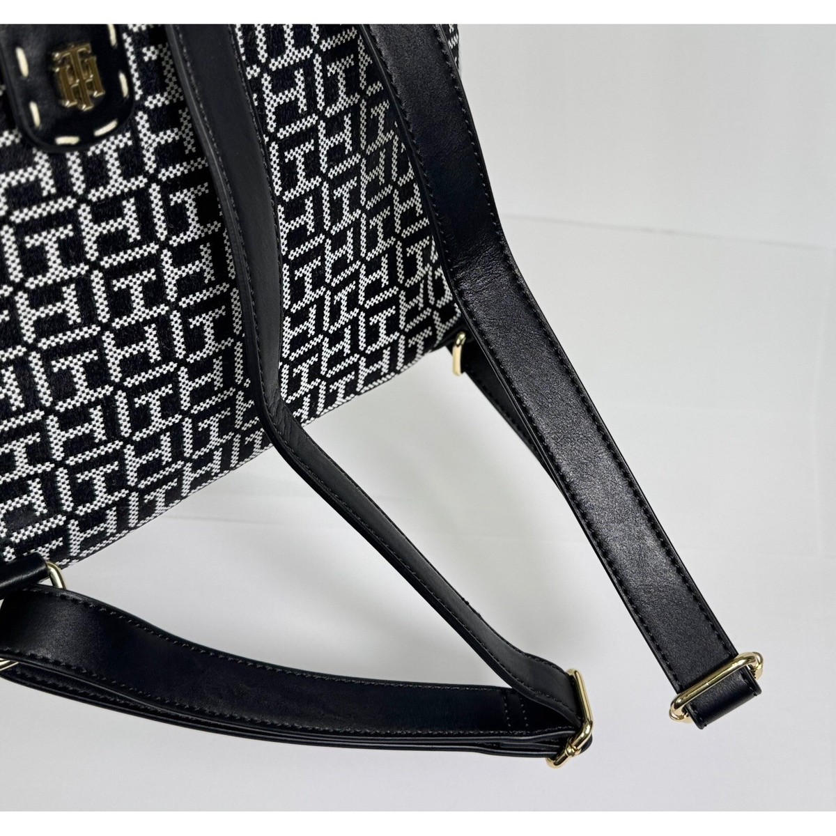 Tommy Hilfiger monogram jacquard canvas backpack NWT | eBay