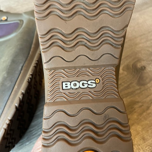 Bogs Sweet Pea Chelsea Rain Boots Olive Green Brown Womens 9 EU 40 - Picture 7 of 9