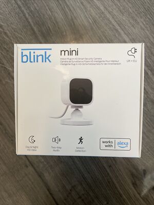 Blink Mini 1080p HD kompakte Plug-in intelligente Überwachungskamera für Innenbereich - neu versiegelt