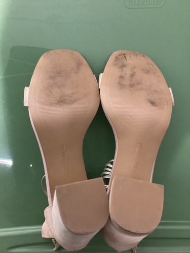 Audrey Brooke "AVA" Women's Open Toe Tan Suede Sandals With Back Zip.Sz 9.5M - Picture 6 of 6