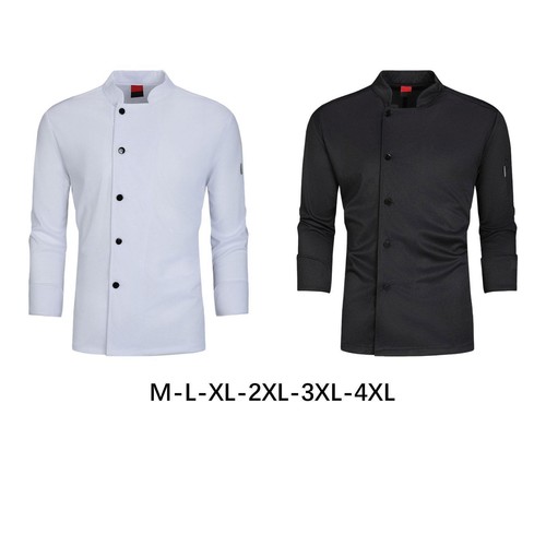 Chef Coat Chef Shirt for Kitchen Work Uniform Restaurant Cooking - Picture 2 of 43