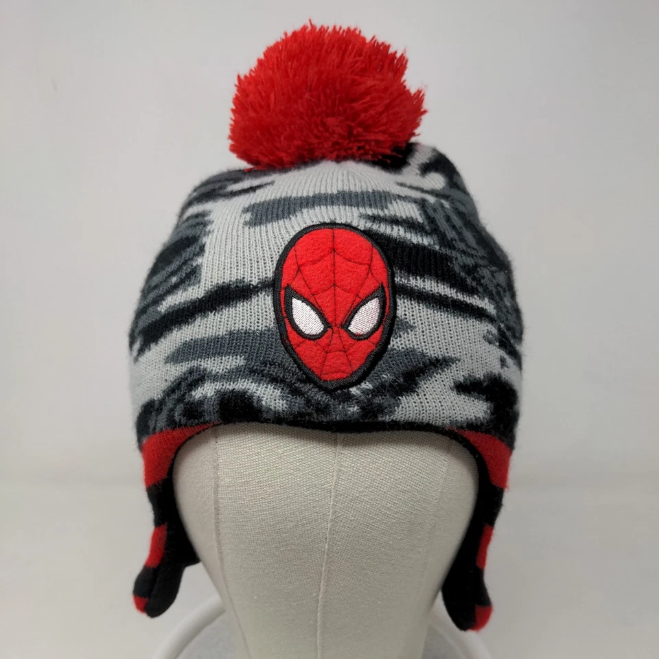 Marvel Spiderman Toddler Boys Knit Beanie Hat Embroidered Logo Multicolor - Image 2 of 4
