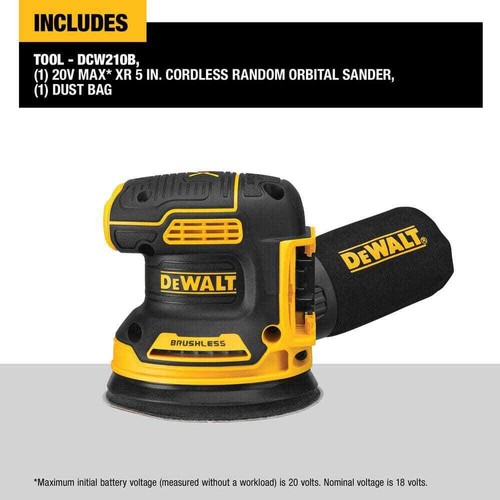 20V MAX XR Cordless Brushless 5 in. Random Orbital Sander (Tool Only) - Picture 3 of 8