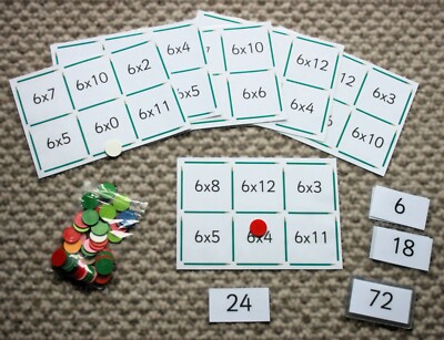 Zeiten 6 Tisch Bingo Spiel EYFS KS1 Homeschooling Lernen
