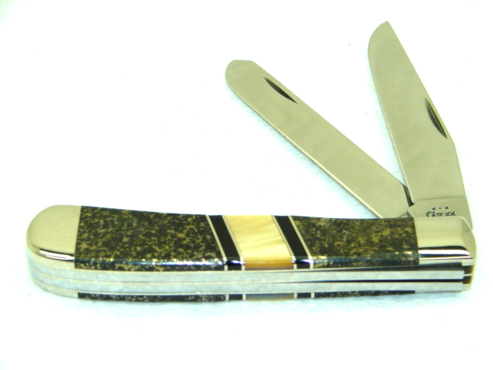 CASE XX USA,2004, EX254 TRAPPER KNIFE, APACHE GOLD & GOLD PEARL, NICE