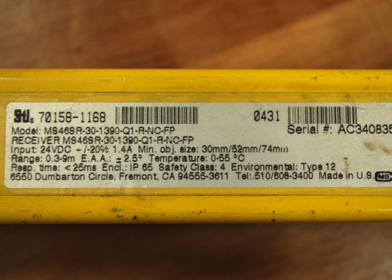 Sti MS46SR-30-1390-Q1-R-NC-FP, PN: 70158-1168, 24vdc, Receiver  