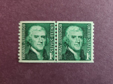 US Stamps Scott #1299 Jefferson Line Pair - MNH