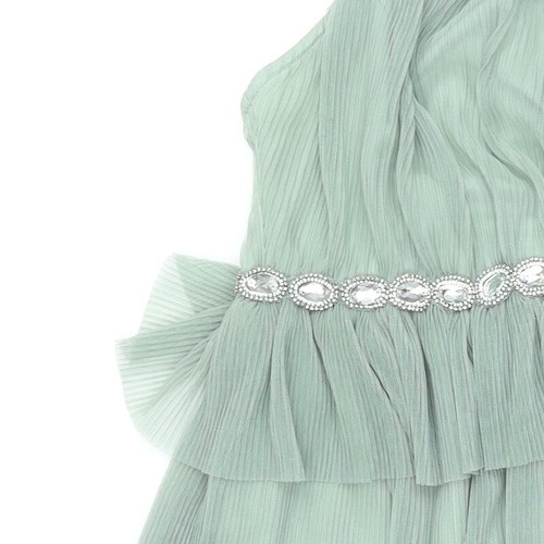 ASOS Womens Green Polyester Shift Size 14 Halter Button - Rhinestone Detail - Picture 10 of 10