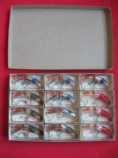 Rare Vintage Creek Chub 12 Pk Dealer Box Assortment Jointed Pikie Fishing Lure