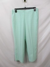 Alfred Dunner Pants Womens 14 Blue Dress Straight Leg Flat Front Elastic Waist