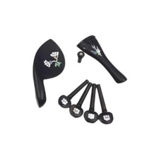 new 1set 4/4 Violin ebony Shell inlaid violin accessories hand made Ebony parts