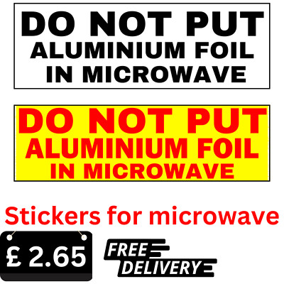 Aluminiumfolie nicht in die Mikrowelle stecken *kleine Aufkleber* zur Verwendung in Mikrowellen