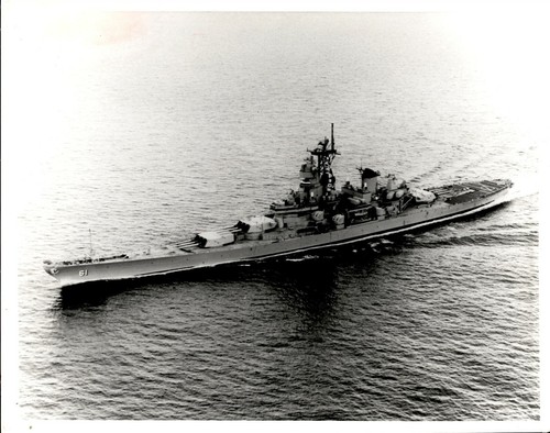 LD242 '84 Original Official US Navy Photo USS IOWA BATTLESHIP SEA TRIALS INGALLS