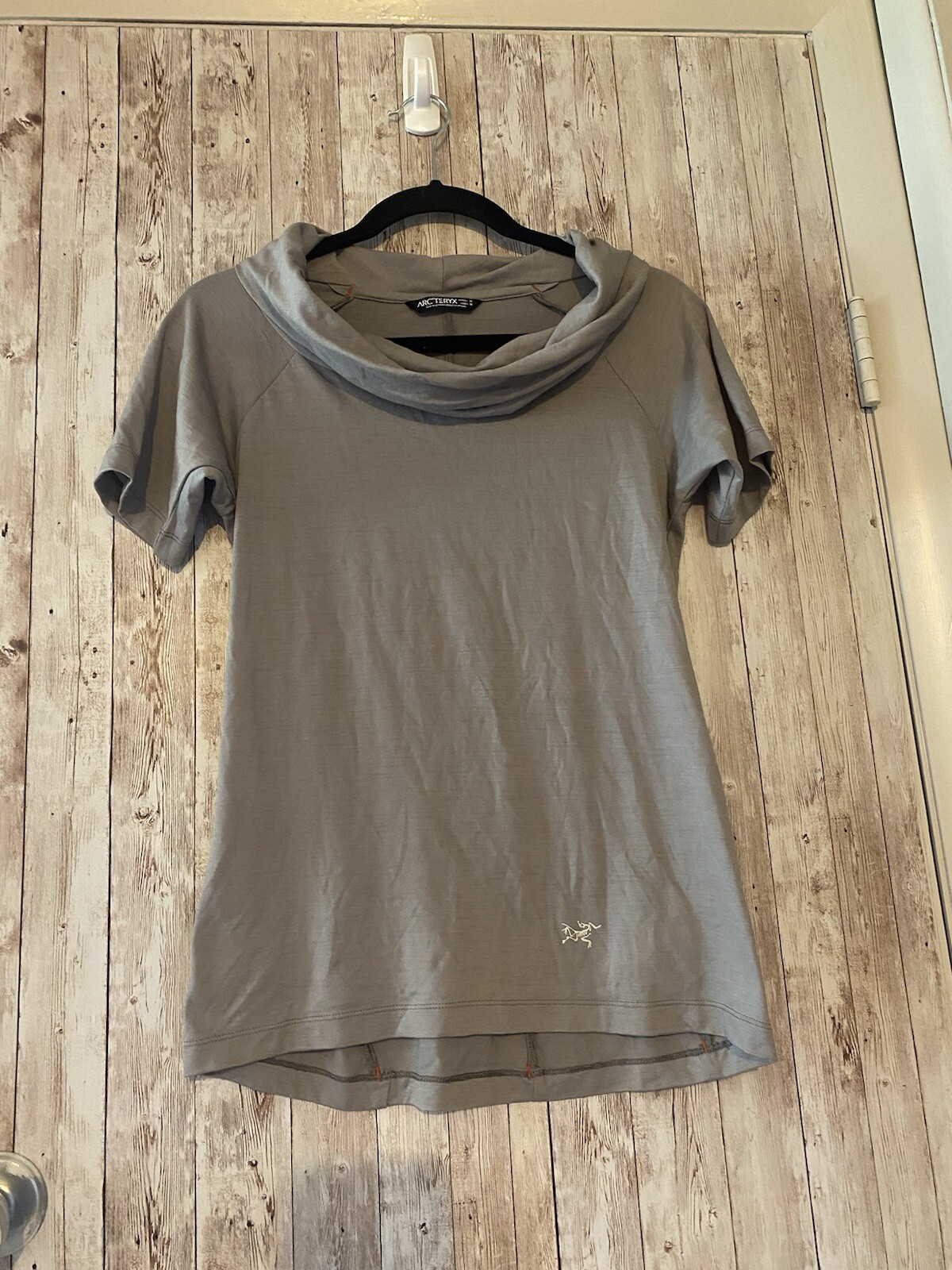 Arc'teryx top donna grigio medio A2B collo cappuccio lana ciclismo escursionismo attivo