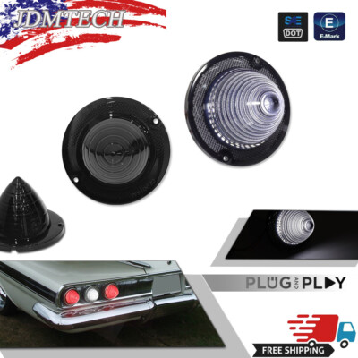 For 60-61 Chevrolet Impala Chevy El Camino Smoke White LED Backup Reverse Lights