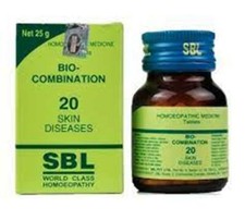 SBL Homeopathic Bio Combination 20 BC 20 Tablets 25gm for Skin Problems