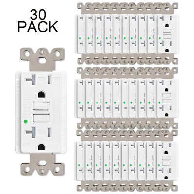 #ad #ad 20Amp GFCI Outlets Tamper Weather Resistant WR TR Receptacles w Plate 30 Packs $204.84