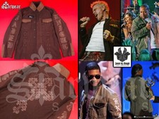 JADED BY KNIGHT German Army WW2 Jacket Swarovski Crystal CROSS Leather Patchwork