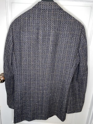 Vintage Mani by Giorgio Armani Italy 100% Wool Blazer L Black Gray
