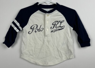 Ralph Lauren Baby Boy Shirt 6m Polo New York Navy Blue White