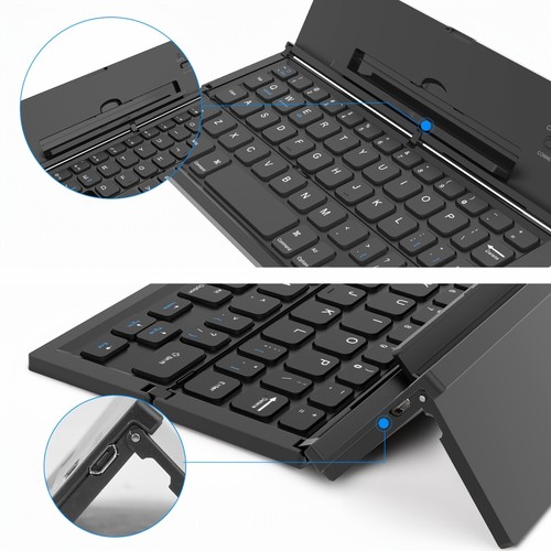 AUS Folding Wireless Bluetooth Keyboard Keypad for Tablet Phone Laptop Keyboard - Picture 3 of 18