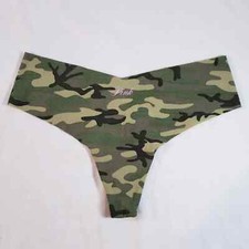Victoria's Secret PINK - S Camo No-Show Thong Panty - Camouflage Small Seamless