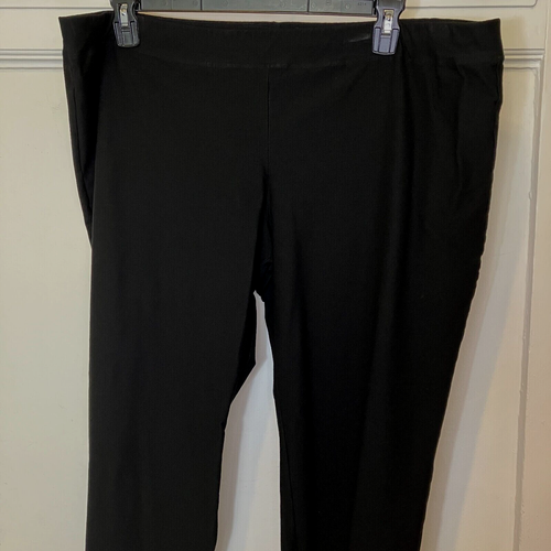 Eileen Fisher Woman Plus 3x Black Wide Leg Crop Stretch Elastic Waist Pants Mint - Picture 2 of 2